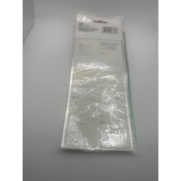 Vintage Christmas Foil Gift Tags & Greeting Cards Set - Picture 3 of 5